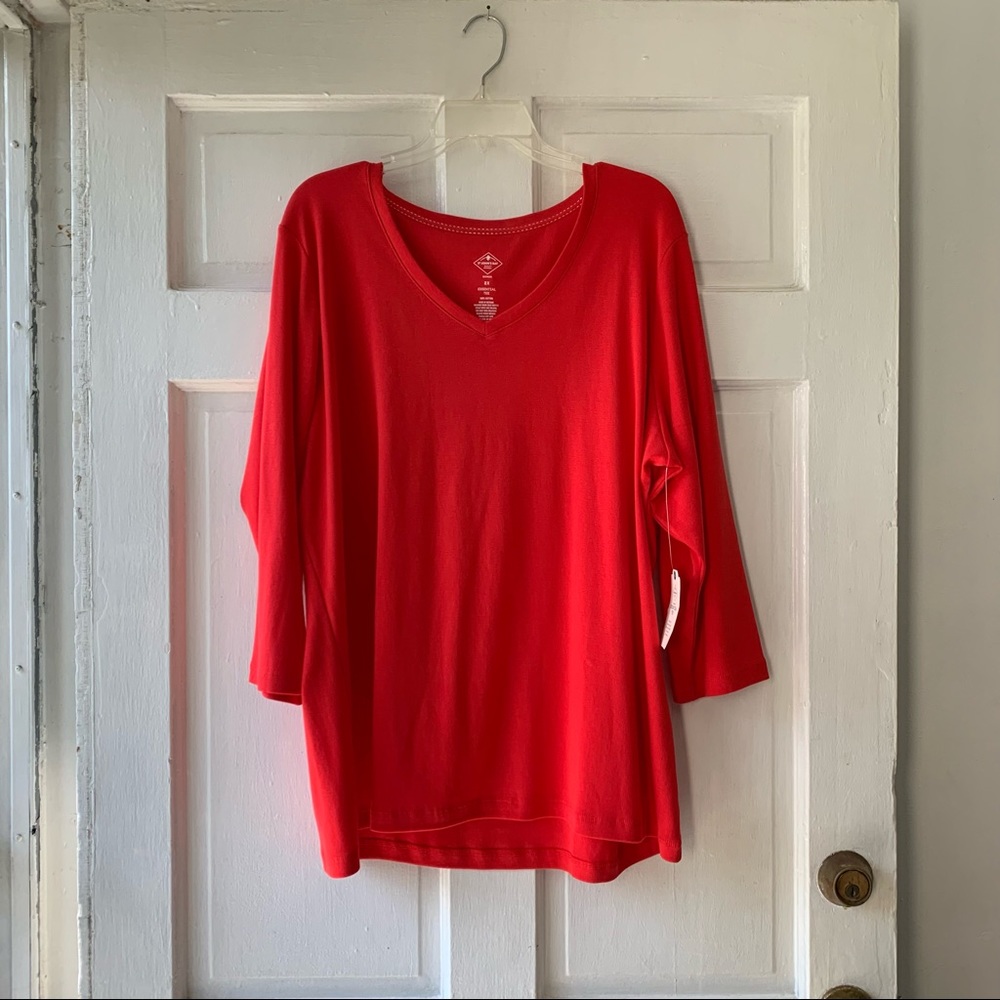 St. John's Bay Woman Red Essential Tee